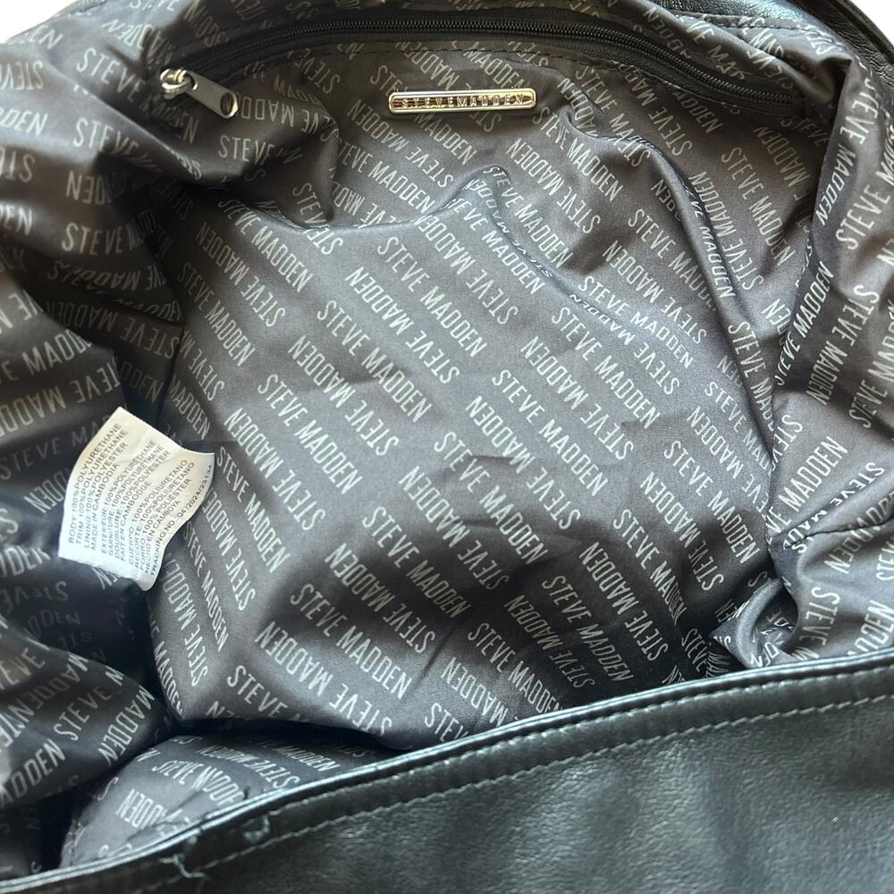 Steve Madden BSHARON Black Oversized Logo Chain Tote Shoulder Bag - Picture 7 of 8